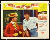 w566 MEET ME AT THE FAIR movie lobby card #2 '53 Dan Dailey & Diana Lynn close up!