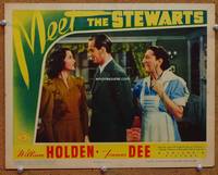 w568 MEET THE STEWARTS movie lobby card '42 William Holden, Frances Dee