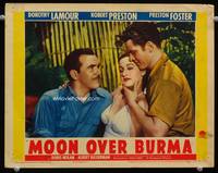 w580 MOON OVER BURMA movie lobby card '40 sexy Dorothy Lamour, Robert Preston, Preston Foster