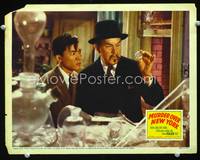 w590 MURDER OVER NEW YORK lobby card '40 Sidney Toler as Charlie Chan in lab with Victor Sen Yung!
