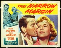 w596 NARROW MARGIN movie lobby card #5 '51 great Charles McGraw & Jacqueline White close up!