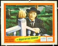 w603 NIGHT OF THE HUNTER movie lobby card #3 '55 classic Robert Mitchum portrait showing his hands!