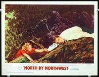 w606 NORTH BY NORTHWEST movie lobby card #6 '59 Cary Grant & Eva Marie Saint climb up Mt. Rushmore!