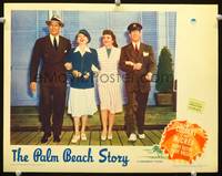 w614 PALM BEACH STORY movie lobby card '42 Preston Sturges, great portrait of top 4 stars!