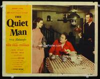 w641 QUIET MAN lobby card #5 '51 John Wayne brings Maureen O'Hara flowers while McLaglen glares!