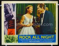 w663 ROCK ALL NIGHT movie lobby card #4 '57 Dick Miller & Abby Dalton 2-shot!