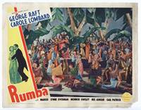 w667 RUMBA movie lobby card '35 wacky image of dozens of dancers among palm trees!