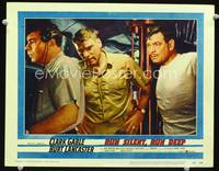 w669 RUN SILENT, RUN DEEP movie lobby card '58 Clark Gable & Burt Lancaster close up in submarine!