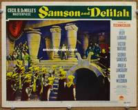 w672 SAMSON & DELILAH movie lobby card #8 '49 Victor Mature destroys building in climax!
