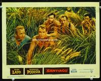 w673 SANTIAGO movie lobby card #3 '56 barechested Alan Ladd, Lloyd Nolan