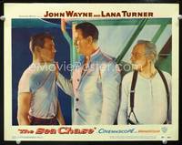 w677 SEA CHASE movie lobby card #4 '55 big John Wayne gets tough!
