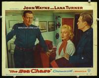 w678 SEA CHASE movie lobby card #6 '55 John Wayne, Lana Turner