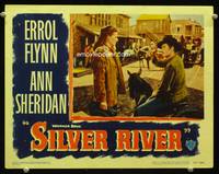 w694 SILVER RIVER movie lobby card #6 '48 Errol Flynn & Ann Sheridan 2-shot!