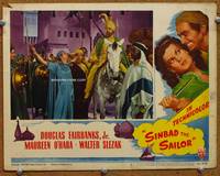 w695 SINBAD THE SAILOR movie lobby card #5 '46 Douglas Fairbanks Jr. with Sultan!