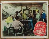 w708 SONS OF NEW MEXICO movie lobby card #6 '49 Gene Autry catches the bad guys!
