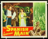 w714 SPANISH MAIN movie lobby card '45 Maureen O'Hara, Paul Henreid
