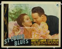 w719 ST LOUIS BLUES movie lobby card '38 great romantic close up of Dorothy Lamour & Lloyd Nolan!