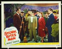 w726 STORK BITES MAN movie lobby card #3 '47 Jackie Cooper gets mad!