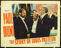 w728 STORY OF LOUIS PASTEUR movie lobby card '36 Paul Muni confronts scientists!