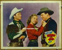 w738 SUNSET IN THE WEST movie lobby card #5 '50 Roy Rogers in cool outfit, Penny Edwards