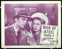 w742 SUPERMAN chap 4 movie lobby card '48 close up of Kirk Alyn as Clark Kent and Noel Neill!