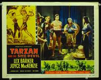 w754 TARZAN & THE SHE-DEVIL movie lobby card #4 '53 Lex Barker trapped by Monique van Vooren!