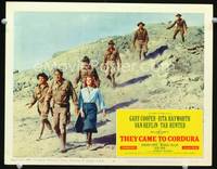 w772 THEY CAME TO CORDURA movie lobby card #6 '59 Gary Cooper & Rita Hayworth in desert!
