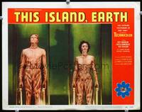 w779 THIS ISLAND EARTH movie lobby card #4 '55 cool special effects transformation scene!