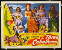 w783 THREE CABALLEROS movie lobby card '44 Donald Duck, Joe Carioca & Aurora Miranda!
