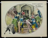 w785 THREE MUSKETEERS movie lobby card '21 Douglas Fairbanks as D'Artagnan duels with ten men!