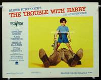 w811 TROUBLE WITH HARRY LC #7 '55 Alfred Hitchcock, great image of Jerry Mathers by dead body!