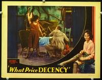 w833 WHAT PRICE DECENCY movie lobby card '33 sexy Dorothy Burgess whips Alan Hale!