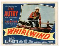 w837 WHIRLWIND LC #1 '51 close up of Gene Autry with gun on stage coach!