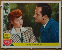 w846 WITHOUT LOVE movie lobby card '45 Lucille Ball & Keenan Wynn close up!