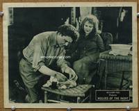 w847 WOLVES OF THE NIGHT movie lobby card '19 William Farnum bandages Louise Lovely's foot!