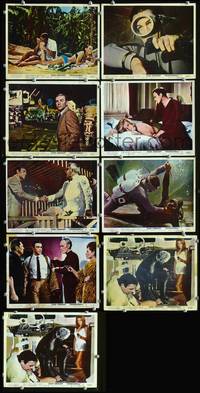 y001 THUNDERBALL 9 English Front of House movie lobby cards '65 James Bond!