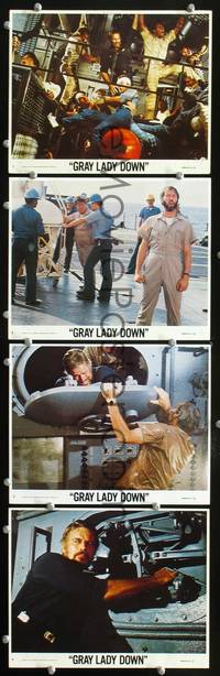 y456 GRAY LADY DOWN 4 color 8x10 movie stills '78 Heston, Carradine