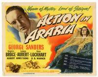 z016 ACTION IN ARABIA title movie lobby card '44 George Sanders in the land of intrigue!
