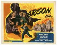 z021 ARSON, INC. title movie lobby card '49 Robert Lowery, Anne Gwynne, city on fire!