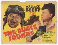 z051 BUGLE SOUNDS title movie lobby card '42 military man Wallace Beery, Marjorie Main