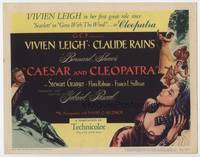 z055 CAESAR & CLEOPATRA title movie lobby card '46 sexy Egyptian Vivien Leigh, Claude Rains