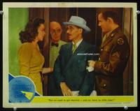 z388 CLOCK movie lobby card '45 Judy Garland & soldier Robert Walker want to get married!