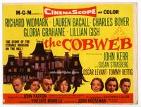 z072 COBWEB movie title card '55 Richard Widmark, Lauren Bacall, Charles Boyer, Gloria Grahame, Gish