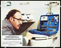 z392 CONVERSATION movie lobby card #4 '74 close up of Gene Hackman, Francis Ford Coppola