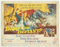 z087 DAMN THE DEFIANT title movie lobby card '62 English Alec Guinness & Dirk Bogarde!