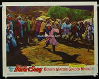 z403 DESERT SONG movie lobby card #6 '53 Arab Gordon McRae cracks huge whip!