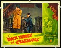z406 DICK TRACY VS CUEBALL movie lobby card #2 '46 Morgan Conway ambushed by Dick Wessel!