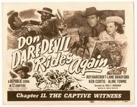 z094 DON DAREDEVIL RIDES AGAIN Chap 11 title movie lobby card '51 Republic cowboy serial!