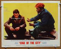 z413 EDGE OF THE CITY movie lobby card #3 '57 John Cassavetes, Sidney Poitier