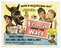 z107 FRANCIS JOINS THE WACS title movie lobby card '54 Donald O'Connor & talking mule!